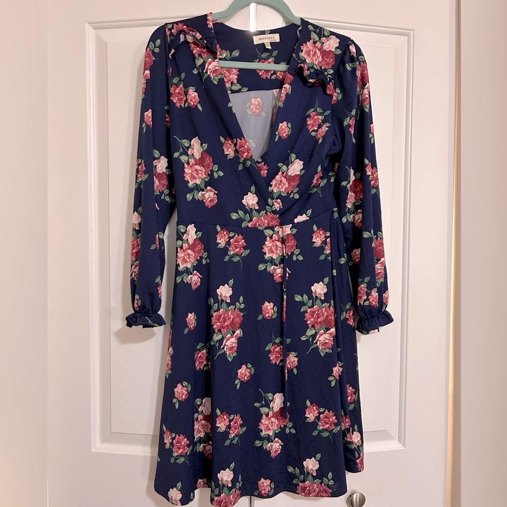 Blue and pink dress